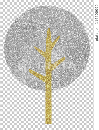 Illustration material Trees Plants Silver Gold 114200090