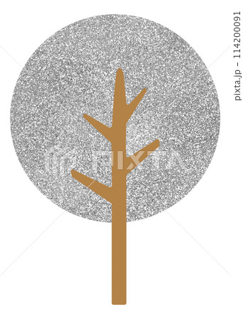 イラスト素材　木　植物　シルバー 114200091