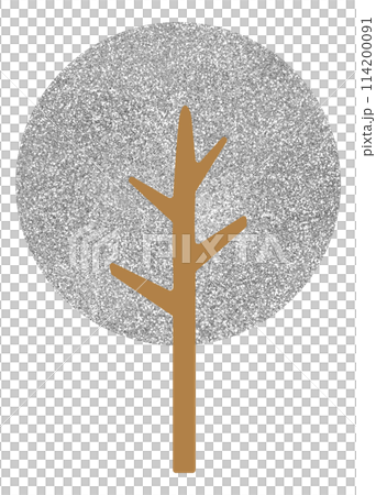 イラスト素材　木　植物　シルバー 114200091