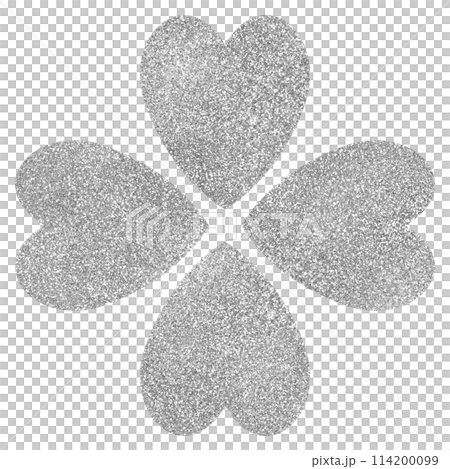 Illustration material: Four-leaf clover, leaves, silver Illustration material: Four-leaf clover, leaves, silver 114200099