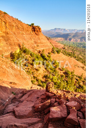 Sedona Red Rock Cliffs with Blue Sky - Arizona Desert View 114201018