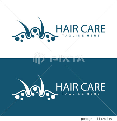 Hair care logo design simple hair skin care silhouette illustration vector template Hair care logo design simple hair skin care silhouette illustration vector template 114201491
