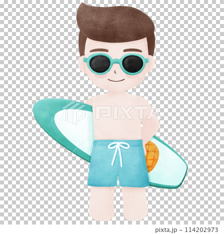 summer cute boy wearing sunglasses holding a surfboard summer cute boy wearing sunglasses holding a surfboard 114202973