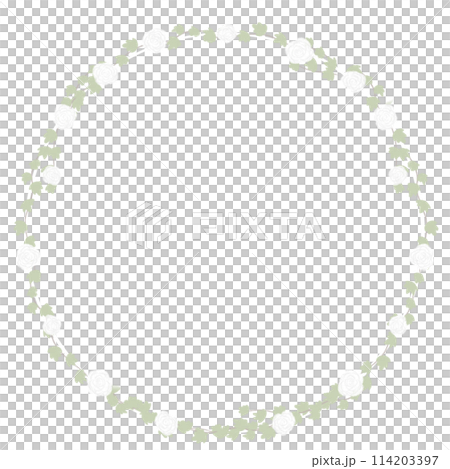 White roses circular frame White roses circular frame 114203397
