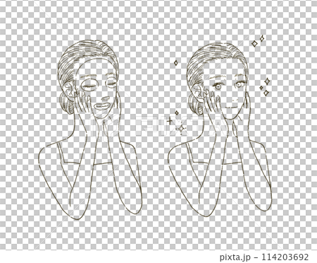 Beauty Illustration of a woman's upper body wearing a face mask 114203692