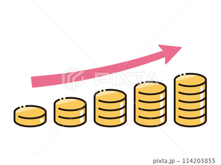 お金が増加していくイメージのシンプルなベクターイラスト 114203855
