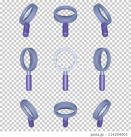 magnifying glass 3D Icons from various angles 114204005