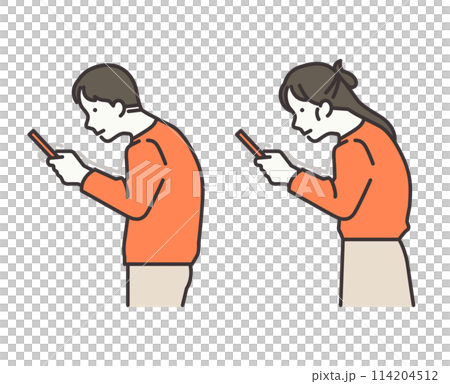 using cell phone text neck syndrome vector image 114204512