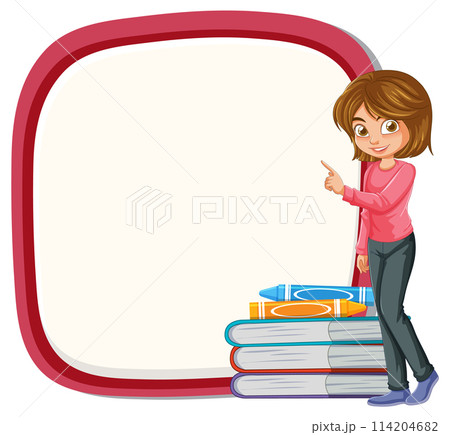 Young Girl Presenting Education Concept 114204682