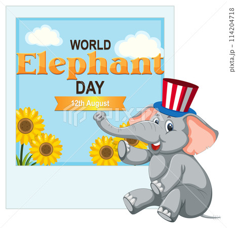 World Elephant Day Celebration Illustration World Elephant Day Celebration Illustration 114204718