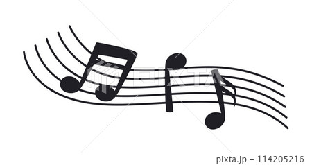 Music note sheet icon staff vector, melody music note key sheet, vector sheet music, musical notes melody 114205216