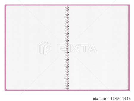 見開きのスケッチブック、白リングと桃色カバー 114205438