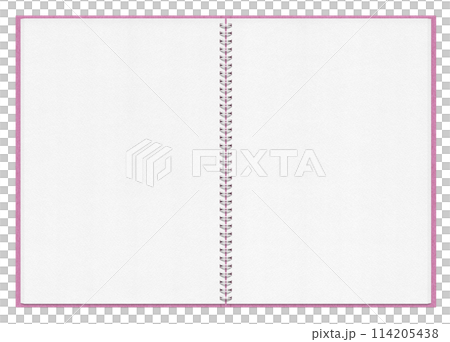 見開きのスケッチブック、白リングと桃色カバー 114205438