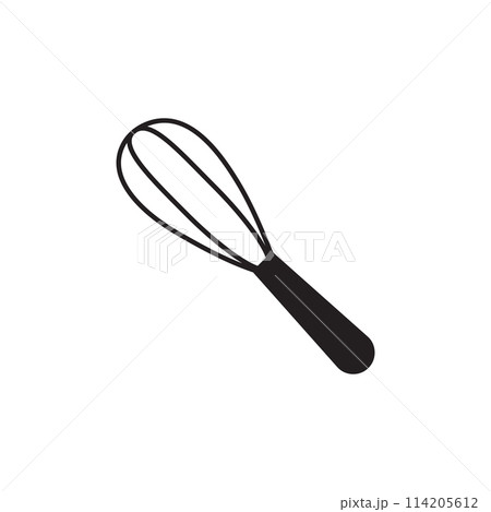 Manual egg beater flat icon isolated white background Manual egg beater flat icon isolated white background 114205612
