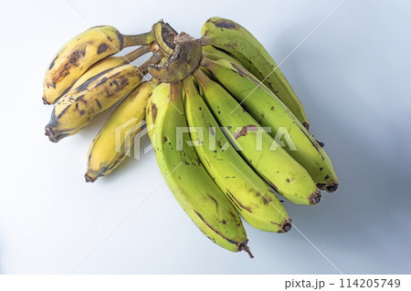 Bunch of bananas on a white background. 114205749