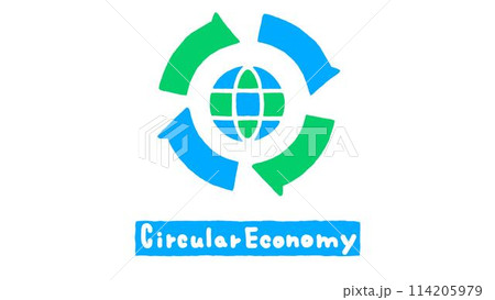 サーキュラーエコノミー（循環型経済システム）のおしゃれなイラスト 114205979