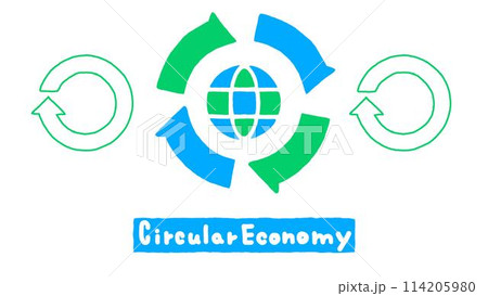 サーキュラーエコノミー(循環型経済システム)のおしゃれなイラスト サーキュラーエコノミー(循環型経済システム)のおしゃれなイラスト 114205980