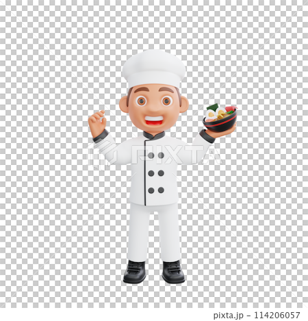 3D illustration of a chef cartoon character design 3D illustration of a chef cartoon character design 114206057