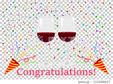 Celebrate with wine and party crackers 114206627