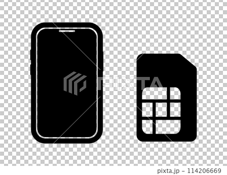 スマートフォン simカード アイコン スマートフォン simカード アイコン 114206669