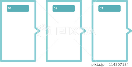 水色の3ステップフロー図 114207184