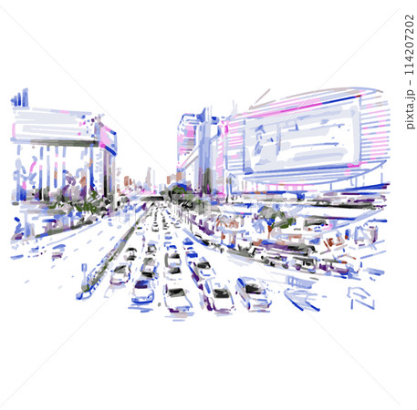 Sketch background of traffic jams in Bangkok Thailand Sketch background of traffic jams in Bangkok Thailand 114207202