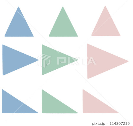 カラフルな三角形(三角形、二等辺三角形、直角三角形) 114207239