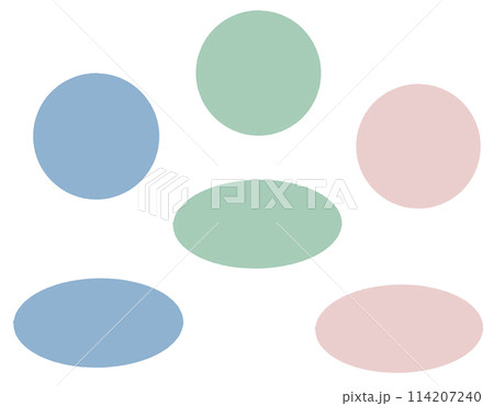 カラフルな円(円、楕円) 114207240