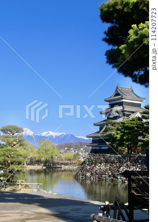 松本城と北アルプス（長野県・松本市） 114207723