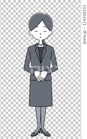 一個女人在哀悼中的插圖 114208331