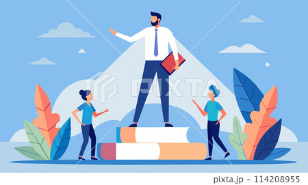Educational Leadership Concept With Characters and Books 114208955