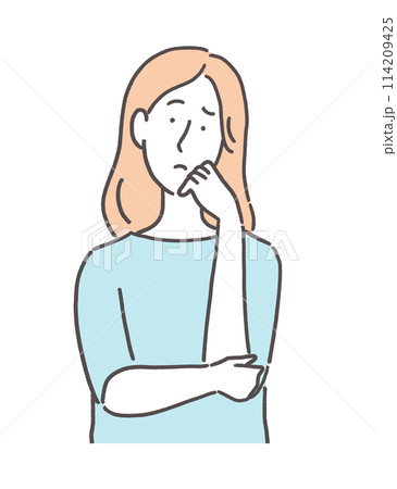困っている女性のイラスト 114209425