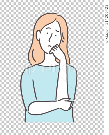 Illustration of a woman in need 114209425
