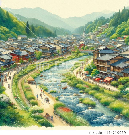 田植え 季節のの中で 水彩 水彩画122 農業を応援しています tatatotoya
