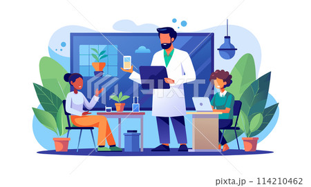 Doctor Explaining Diagnosis in a Modern Clinic Office 114210462