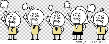 Simple line drawing illustration set of a person raising his fist Simple line drawing illustration set of a person raising his fist 114210996