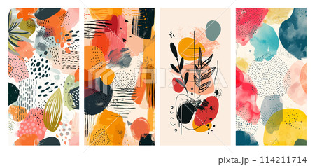 Abstract colorful art forms with modern textures 114211714