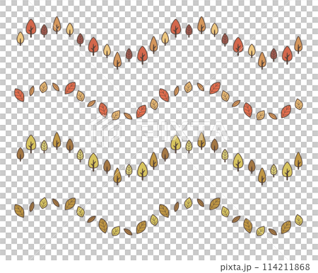 流行裝飾邊框（顏色）: 樹、樹葉、秋天、秋葉 114211868