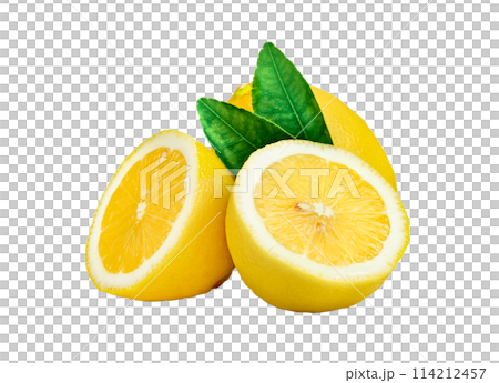 Lemon with leaf isolated Lemon with leaf isolated 114212457