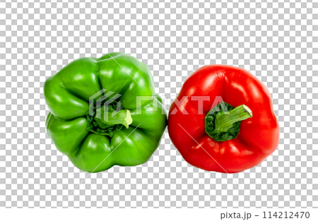 red green sweet bell pepper sliced isolated red green sweet bell pepper sliced isolated 114212470