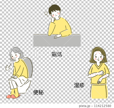 主な薬の副作用 イラスト素材 セット 人物と症状 主な薬の副作用 イラスト素材 セット 人物と症状 114212580
