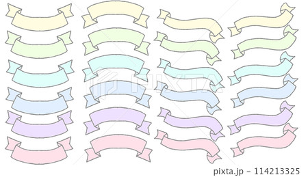 【手描き】カラフルリボン セット 【手描き】カラフルリボン セット 114213325