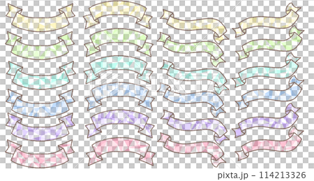 [Hand-drawn] Colorful ribbon set 114213326
