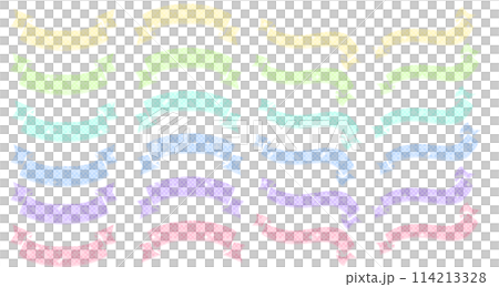 【手描き】カラフルリボン セット 【手描き】カラフルリボン セット 114213328