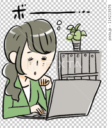 仕事のやる気が出ない疲れている日 114213976