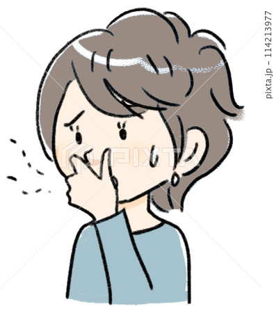 口臭を気にする女性 114213977