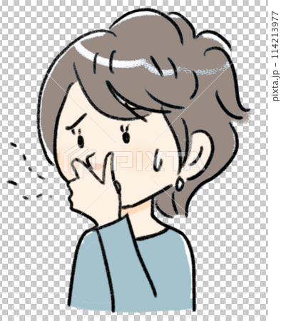 口臭を気にする女性 114213977