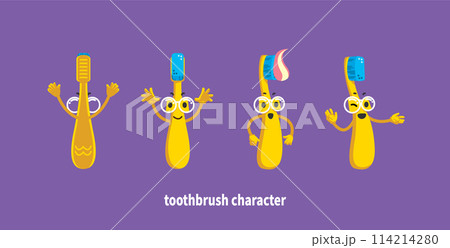 Cute Toothbrush Character Turnaround Cute Toothbrush Character Turnaround 114214280