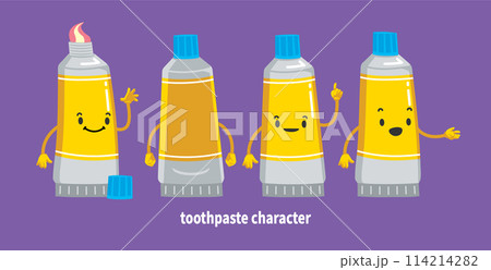 Cute toothpaste character turnaround. 4 movements. 114214282