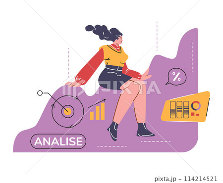 Business change management, flat vector. Isolated background. 114214521